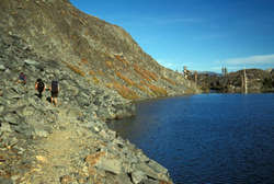 Walking past Heather Lake