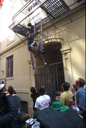 Alpha Dog climbing up to address the horde