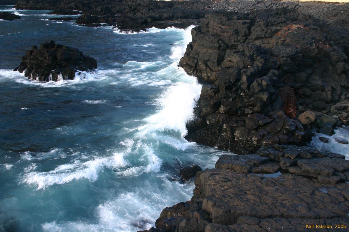 Waves breaking on the seashore
