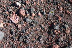 base rock and the new lava? (black and red?) Lower Slope of Eldfell