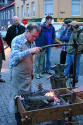 Blacksmithing on the street