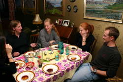 Ute, Gudrun, Erna, Matt after demolishing some sushi