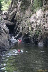 Swimming a stretch near the end.  David walked around this one