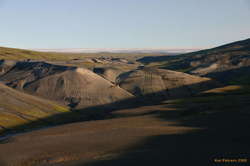 Flood zone in the afternoon sunlight