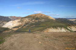 Leaving the lavafields at Landmannalaugar behind