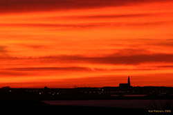 Sunset over Hallsgrímskirkja