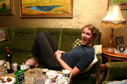 Karl amid the wreckage