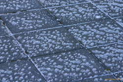 Ice patterns on the roof at work