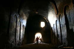 Jared inside a huge church we found high on the west bank near Belisirma