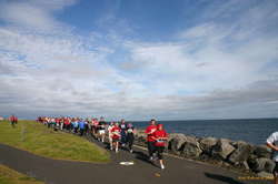 Runners heading up wind and home