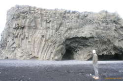 Scott on the beach at Dyrhólaey
