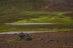 Lush green beneath Krafla