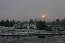 A brief snowstorm obscures the sun