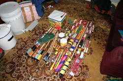 fireworks with a show for scale