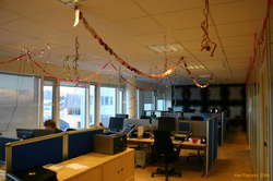 Office decorations courtesy of Karl