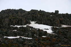 The chain is buried under the snow