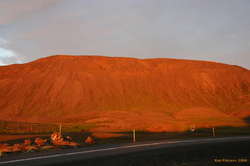 Sunset on the hills near Bláfjöll