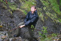 Jared makes it look easy (back on the easy ground at the top)