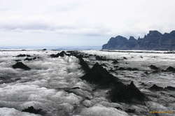 Perfect lines of Tephra, near the middle, looking downstream