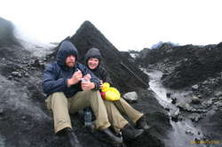 Lunch in the lee of a tephra cone