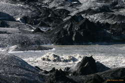 Instant river. Upwelling water from the glacier creates a massive river on the spot