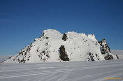 It really is a cool block of rock in the middle of the glacier