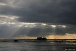 Sunbeams over St Peter Ording beach