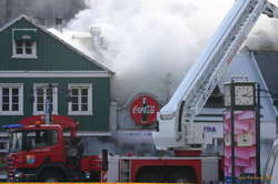 The corner house catches quickly