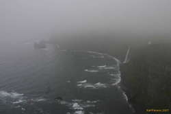 Drífandi peeking through the mist