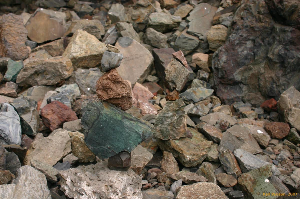 Stacking rocks while we wait for the tide to go down