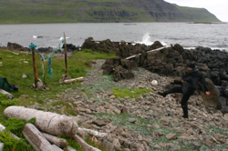 Wolfgang shoots, FC Bolungarvík.  All equipment provided by the sea, (Including the ball)