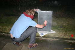 Karl hard at work in the framing studio