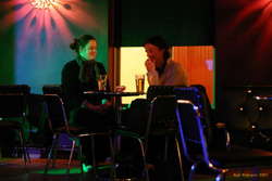 Patrons waiting for the evening