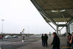 Toti steps out for a bland grey morning in sunny england