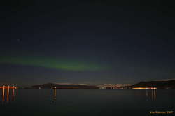 Old harbour round to Kjalarnes, aurora