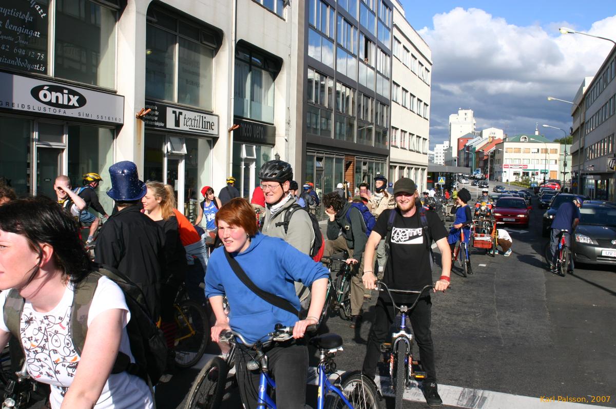 Part of the critical mass group, near Hlemmur
