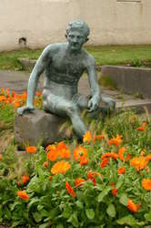 Alone in a sea of orange