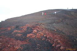 No snow on the summit, the lava's too close