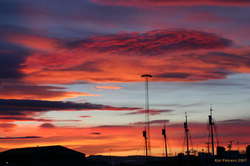 Sunset over the whale boats