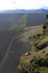 The emergency shelter has a lupine landing strip