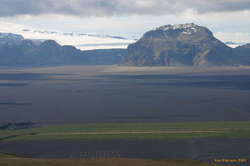 Mýrdalsjökull, Hafursey and the ring road, from Hjörleifshöfði