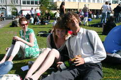 Happy couple, with Tóta on the side.