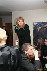 Alda dancing on a chair.