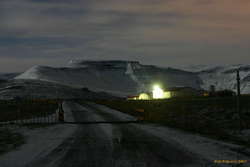 Snowy farm in Hvalfjörður