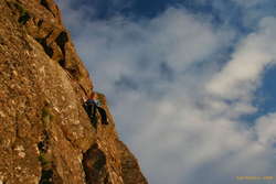 Viðar hanging out on a block