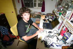 Matthew caught wrapping presents