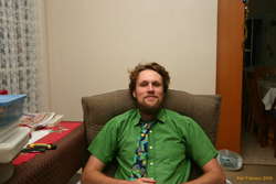 Karl has the best chair to wait in