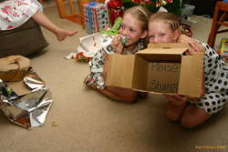 Silja and Birta at stage one of their labyrinth present