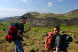 Wolfgang and Guido above Reykjadalur