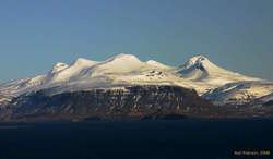 Háasúla, Botnsúla and Syðstasúla from the northern shore of Hvalfjörður